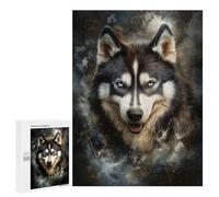 500 PCS Puzzle For Adults Siberian Husky Portrait Jigsaw for Adults Relax Games Staycation Kill Time Deal As Gifts for The Whole Family 500 PCS