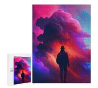 500 PCS Puzzle For Adults Silhouette in Colorful Clouds Jigsaw for Adults Relax Games Staycation Kill Time Deal As Gifts for The Whole Family 500 PCS