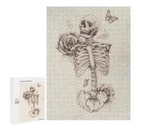 500 PCS Puzzle For Adults Skeleton And Roses Jigsaws for Adults Relax Games Pattern Assembly Deal As Gifts for The Whole Family 500 PCS
