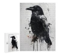 500 PCS Puzzle For Adults Splash Watercolor Raven Jigsaw for Adults Relax Games Staycation Kill Time Deal As Gifts for The Whole Family 500 PCS