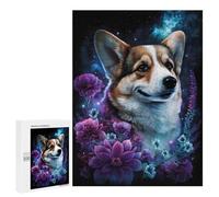 500 PCS Puzzle for Adults Starry Night Corgi with Flowers -2 Puzzle For Teenagers Improve Memory Every Piece Is Unique - Learning Educational Toys 500 PCS