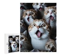 500 PCS Puzzle for Adults Surprised Cats Compilation-3 Adult Jigsaw Puzzle Brain Teaser Game But Fun And Humorous Fun at Home Activities, 500 PCS