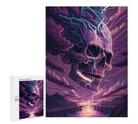 500 PCS Puzzle for Adults Thunderstorm Skull Bridge Puzzle For Teenagers Improve Memory Every Piece Is Unique - Learning Educational Toys 500 PCS