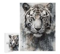 500 PCS Puzzle For Adults Tiger Beauty Black Ink Jigsaw for Adults Relax Games Staycation Kill Time Deal As Gifts for The Whole Family 500 PCS