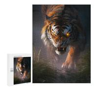 500 PCS Puzzle For Adults Tiger Roaring in Jungle-2 Jigsaws for Adults Puzzle Improve Memory Wishlist with Santa Claus Stress Reduction Gifts 500 PCS