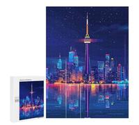 500 PCS Puzzle For Adults Toronto Skyline at Night Jigsaws for Adults Relax Games Pattern Assembly Deal As Gifts for The Whole Family 500 PCS