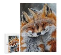 500 PCS Puzzle For Adults Two Foxes Cuddling in The Snow Jigsaws for Adults Puzzle Improve Memory Wishlist with Santa Claus Stress Reduction Gifts 500 PCS