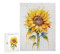 500 PCS Puzzle For Adults Watercolour Sunflower Jigsaw for Adults Relax Games Staycation Kill Time Deal As Gifts for The Whole Family 500 PCS