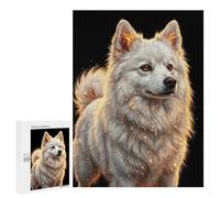 500 PCS Puzzle for Adults White Dog with Golden Sparkles Puzzle For Teenagers Improve Memory Every Piece Is Unique - Learning Educational Toys 500 PCS