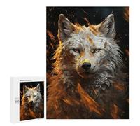 500 PCS Puzzle For Adults White Wolf in Gold Jigsaws for Adults Relax Games Pattern Assembly Deal As Gifts for The Whole Family 500 PCS