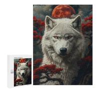 500 PCS Puzzle for Adults White Wolf Under Blood Moon Adult Jigsaw Puzzle Relaxing Games Birthday Present Unique Birthday And Xmas Gifts 500 PCS