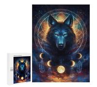 500 PCS Puzzle For Adults Wolf Dreamcatcher Art Print Jigsaw Anti-Stress Toys Presents for Women Deal As Gifts for The Whole Family 500 PCS
