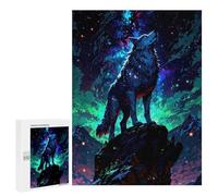 500 PCS Puzzle For Adults Wolf Howling at Starry Night Sky Jigsaws for Adults Relax Games Pattern Assembly Deal As Gifts for The Whole Family 500 PCS