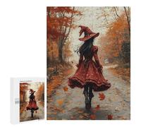 500 PCS Puzzle For Teenagers Autumn Witch Walk Adult Jigsaw Puzzles Stress Reliever Challenging To Complete Birthday And Unique Gifts 500 PCS