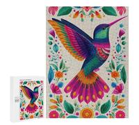 500 PCS Puzzle For Teenagers Colorful Hummingbird Art Print-2 Adult Jigsaw Puzzles Difficult Hard Challenging To Complete Challenging Family Fun Game 500 PCS