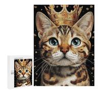 500 PCS Puzzle For Teenagers Royal Bengal Cat Portrait Adult Jigsaw Puzzles Difficult Hard Challenging To Complete Challenging Family Fun Game 500 PCS