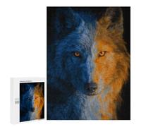 500 PCS Puzzle For Teenagers Two-faced Wolf Art Print Adult Jigsaw Puzzles Difficult Hard Challenging To Complete Challenging Family Fun Game 500 PCS