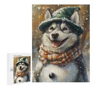 500 PCS Puzzle For Teenagers Winter Husky Adventure Adult Jigsaw Puzzles Stress Reliever Challenging To Complete Birthday And Unique Gifts 500 PCS