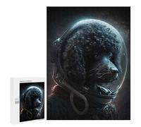 500 PCS Puzzle For Teenagerss Black Poodle Astronaut Jigsaw for Adults Relax Games Pattern Assembly Unique Gifts for Birthday And Christmas 500 PCS