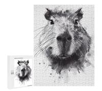 500 PCS Puzzle For Teenagerss Capybara Black Watercolor Puzzles for Adults Hands-on Game Pattern Assembly Unique Gifts for Birthday And Christmas 500 PCS