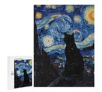 500 PCS Puzzle For Teenagerss Cat Stary Night Jigsaw for Adults Anti-Stress Toys Analysis And Logic Parent-child Interaction 500 PCS