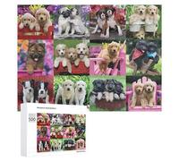 500 PCS Puzzle For Teenagerss Cute Puppies Garden Basket Puzzles for Adults Hands-on Game Pattern Assembly Unique Gifts for Birthday And Christmas 500 PCS