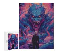 500 PCS Puzzle For Teenagerss Dragon Confrontation Fantasy Battle Scene Adult Jigsaw Puzzle Toy Wall Decor Hand Speed Race Unique Gifts for Birthday And Christmas 500 PCS