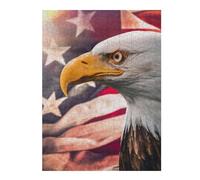 500 PCS Puzzle For Teenagerss Eagle American Flag Background Jigsaw for Adults Brain Teaser Game Analysis And Logic Difficult And Challenge 500 PCS