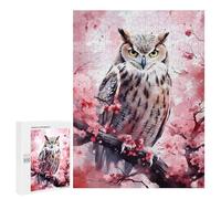 500 PCS Puzzle for Teenagerss Eagle Owl Cherry Blossom Jigsaws for Adults Anti-Stress Toys Presents for Women Challenging To Complete 500 PCS