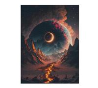 500 PCS Puzzle For Teenagerss Fiery Path to The Eclipse Jigsaw for Adults Brain Teaser Game Analysis And Logic Difficult And Challenge 500 PCS