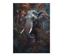 500 PCS Puzzle For Teenagerss Floral Magical Elephant Jigsaw for Adults Brain Teaser Game Analysis And Logic Difficult And Challenge 500 PCS