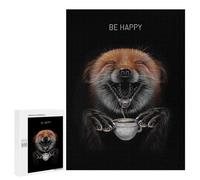 500 PCS Puzzle For Teenagerss Fox with Coffee Puzzles for Adults DIY Toys But Fun And Humorous Unique Gifts for Birthday And Christmas 500 PCS