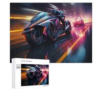 500 PCS Puzzle For Teenagerss Future Racing Neon Speedsters Puzzles for Adults Hands-on Game Pattern Assembly Unique Gifts for Birthday And Christmas 500 PCS