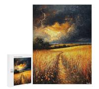 500 PCS Puzzle For Teenagerss Impressionist Inspired Storm Over Golden Fields Puzzles for Adults DIY Toys But Fun And Humorous Unique Gifts for Birthday And Christmas 500 PCS