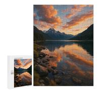 500 PCS Puzzle For Teenagerss Lake And Mountain Sunset Reflection Jigsaw for Adults Relax Games Pattern Assembly Unique Gifts for Birthday And Christmas 500 PCS
