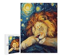 500 PCS Puzzle For Teenagerss Lion Sleeping Under Starry Night Puzzles for Adults Hands-on Game Pattern Assembly Unique Gifts for Birthday And Christmas 500 PCS