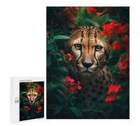 500 PCS Puzzle For Teenagerss Mysterious Cheetah Flowers Puzzles for Adults Hands-on Game Pattern Assembly Unique Gifts for Birthday And Christmas 500 PCS