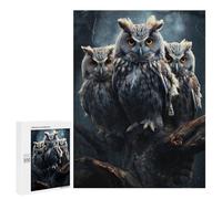 500 PCS Puzzle For Teenagerss Owl Trio Perched Mystically Adult Jigsaw Puzzle Toy Wall Decor Hand Speed Race Unique Gifts for Birthday And Christmas 500 PCS