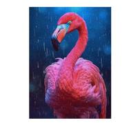 500 PCS Puzzle For Teenagerss Rainbow Flamingo in The Rain Jigsaw for Adults Brain Teaser Game Analysis And Logic Difficult And Challenge 500 PCS
