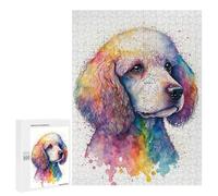 500 PCS Puzzle For Teenagerss Rainbow Poodle Watercolor Art Print Adult Jigsaw Puzzle Toy Wall Decor Hand Speed Race Unique Gifts for Birthday And Christmas 500 PCS