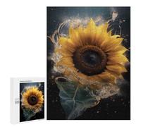 500 PCS Puzzle For Teenagerss Sunflower Water Droplets Puzzles for Adults Hands-on Game Pattern Assembly Unique Gifts for Birthday And Christmas 500 PCS