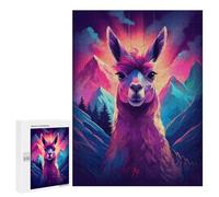 500 PCS Puzzle For Teenagerss Synthwave Llama Jigsaw for Adults Anti-Stress Toys Analysis And Logic Parent-child Interaction 500 PCS