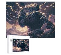 500 PCS Puzzle for Teenagerss Thundering Leopard Storm-5 Jigsaws for Adults Anti-Stress Toys Presents for Women Challenging To Complete 500 PCS