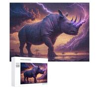 500 PCS Puzzle For Teenagerss Thundering Rhino Stormscape -2 Puzzles for Adults Hands-on Game Pattern Assembly Unique Gifts for Birthday And Christmas 500 PCS