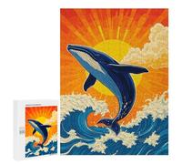 500 PCS Puzzle For Teenagerss Whale Breaching Ocean Waves at Sunset Puzzles for Adults DIY Toys But Fun And Humorous Unique Gifts for Birthday And Christmas 500 PCS