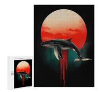 500 PCS Puzzle For Teenagerss Whale Silhouette with Red Sun Puzzles for Adults DIY Toys But Fun And Humorous Unique Gifts for Birthday And Christmas 500 PCS
