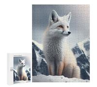 500 PCS Puzzle For Teenagerss White Snow Fox Puzzles for Adults Hands-on Game Pattern Assembly Unique Gifts for Birthday And Christmas 500 PCS