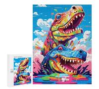 500 PCS Puzzles Colorful Crocodile Art Print Puzzles Für Erwachsene Familienaktivitäten Fördert Das Gehirntraining Ideal Als Geschenk Für Die Ganze Familie 500 PCS