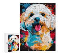 500 PCS Puzzles Colorful Poodle Art Print-1 Puzzles Für Erwachsene Fördern Das Gedächtnis, Lehrreiche Herausforderung, Spielzeug, Lernspiele 500 PCS