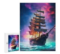 500 PCS Puzzles for Adults Amazing Pirate Ship Puzzle For Teenagerss Hand Speed Race Train Your Brain And Hands Addictive Toys to Cultivate Patience 500 PCS